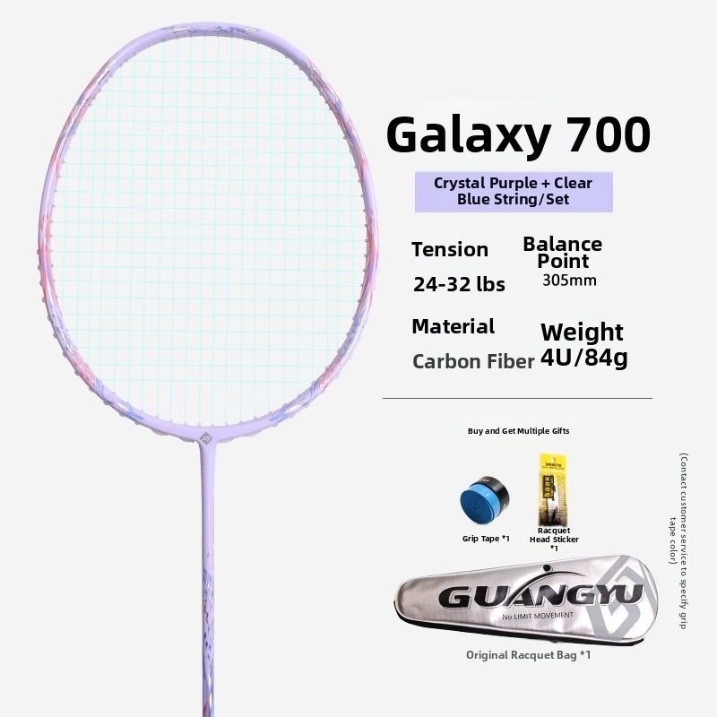 Galaxy 700 Badminton Racket Carbon Fiber Ultralight 4U High Tension Offensive Racket For Men And Women_voghion.com