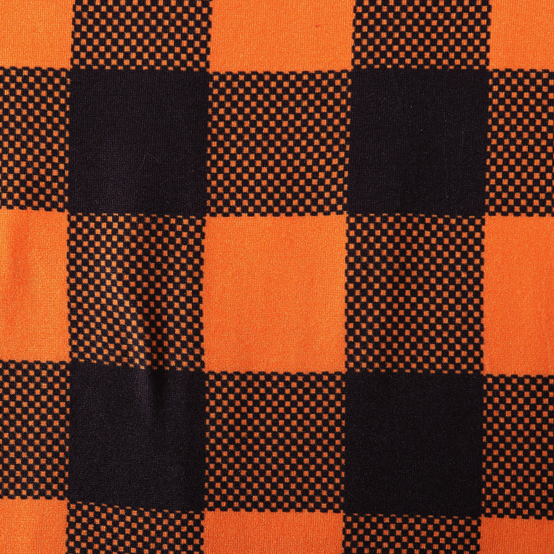 Girls Plaid Top And Pumpkin Suspender Skirt Set Long Sleeved Halloween Clothing American Style For Toddlers (3-7Y)_voghion.com