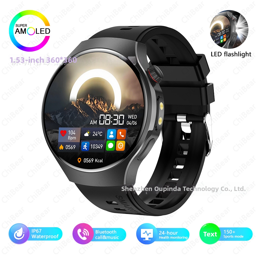 Smartwatch Bluetooth impermeabile, orologio sportivo con luce LED, pulsanti rotanti per le chiamate, cardiofrequenzimetro e contapassi._voghion.com