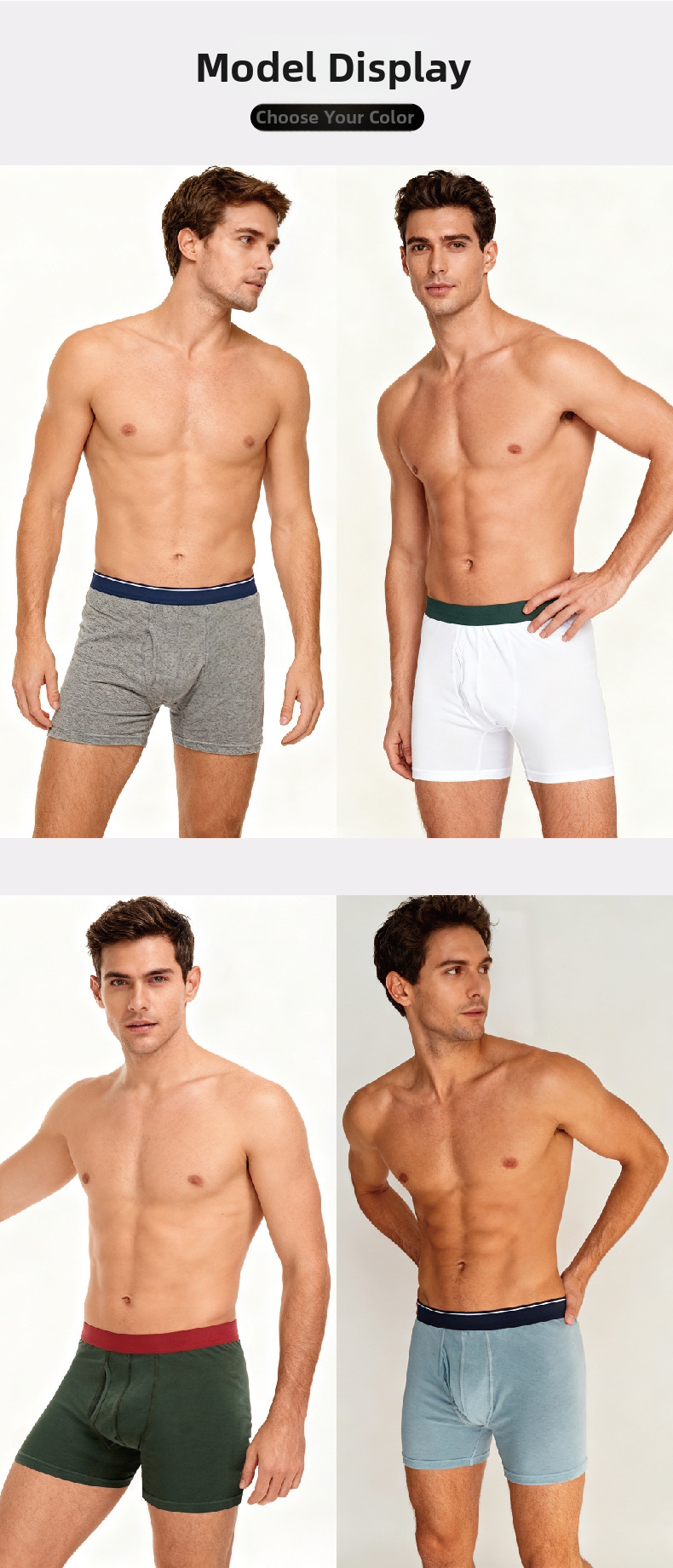 Boxer briefs hombre de algodón antibacteriano y transpirable_voghion.com