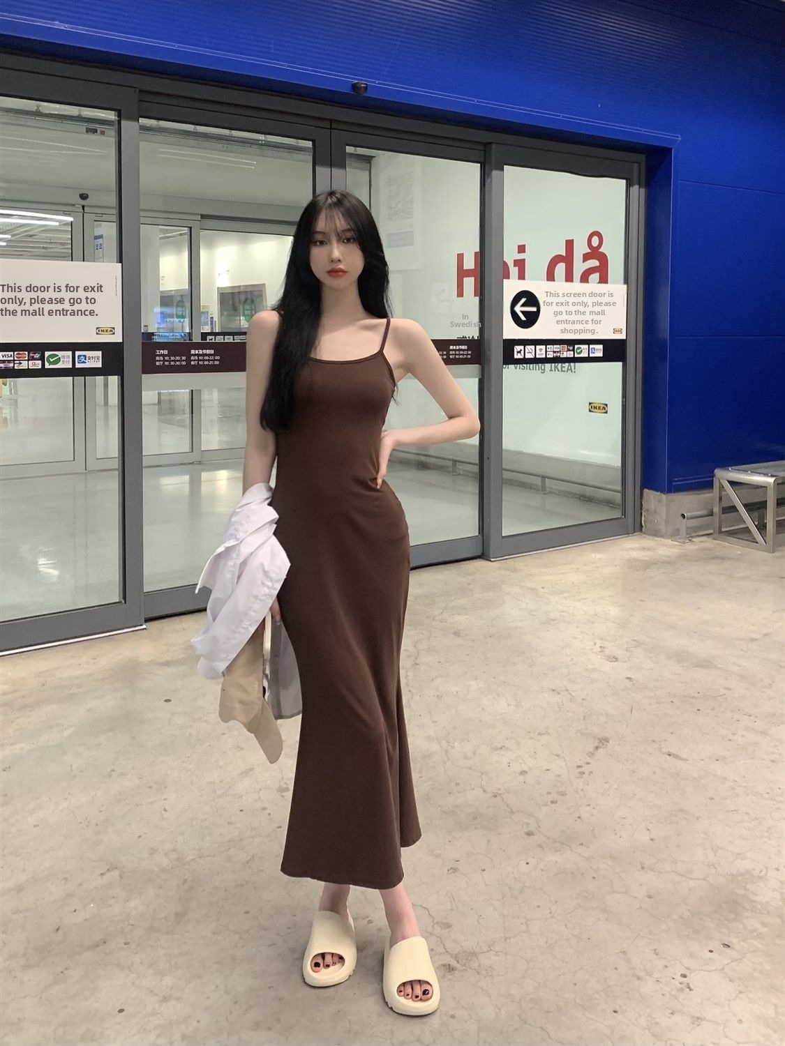 Women's Sleeveless Waist Slimming Dress Sweet Spicy Backless Suspender Short Pure Fishtail Bodycon Summer Casual Elegant Fashion_ecoleips.com