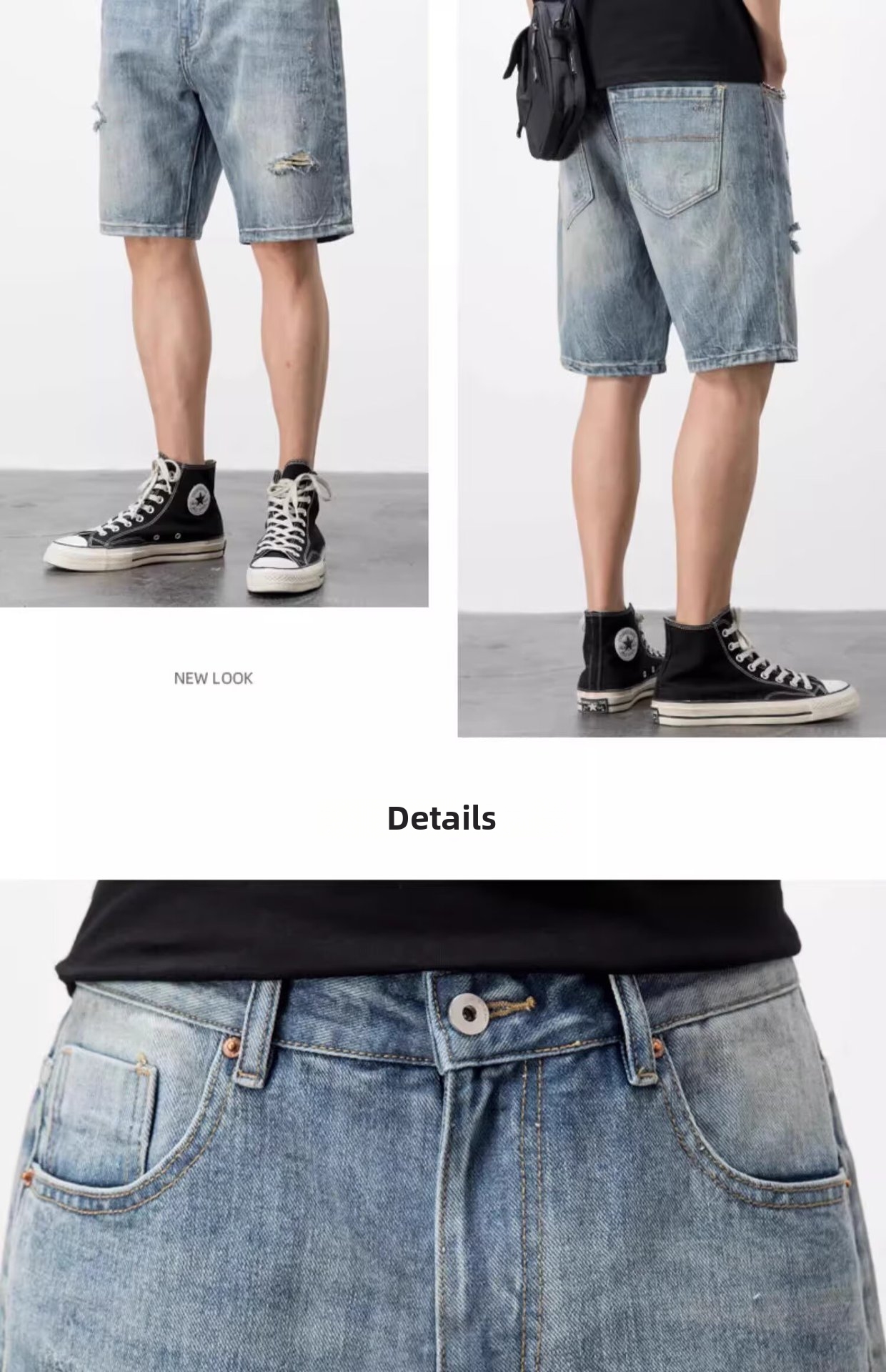 Men's Clothing Men's Ripped Denim Shorts Trendy Thin Straight Leg Five Point Pants High Street Style Summer Cool And Stylish Mid-Length_viptrois.com