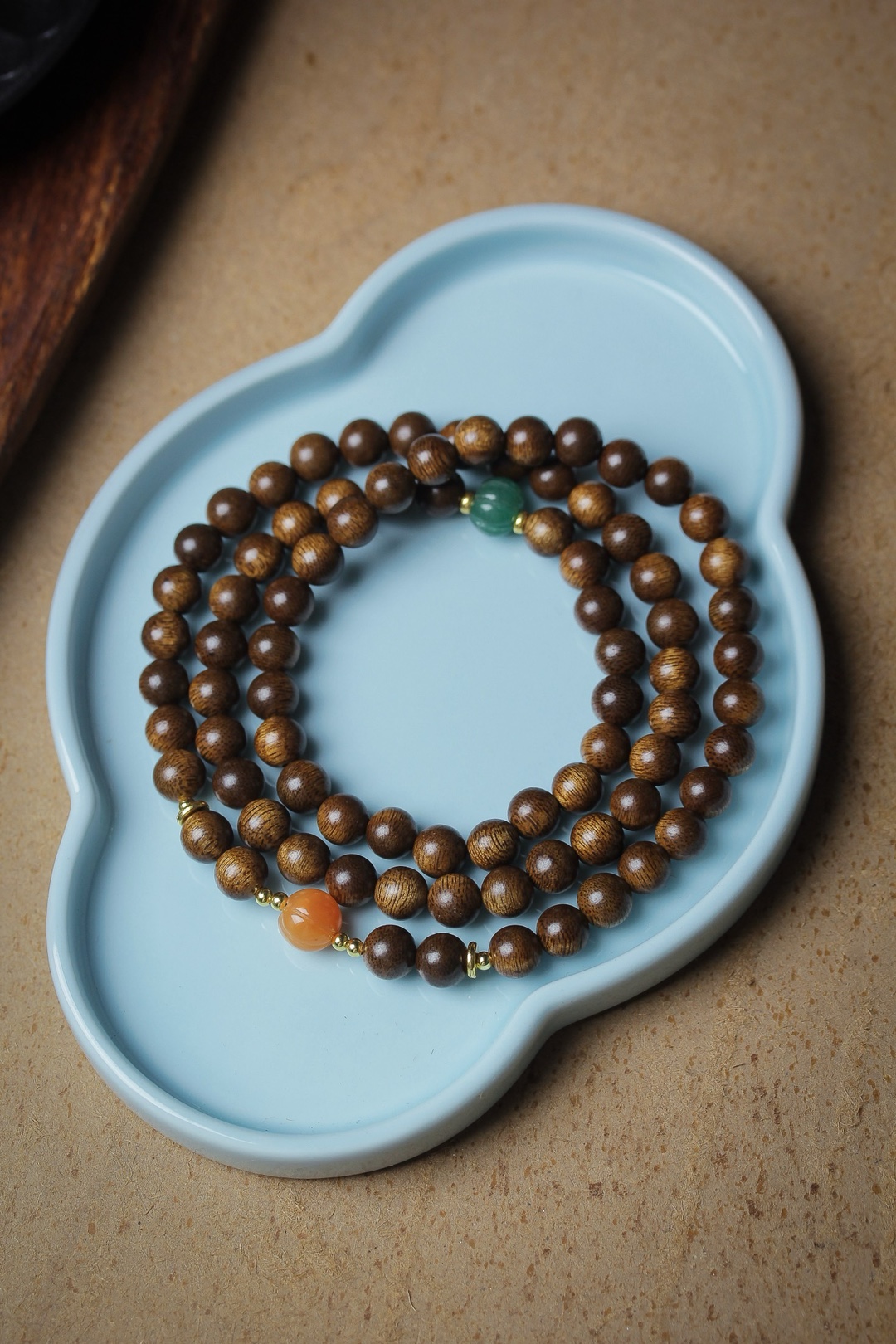 天然富森红土沉香多圈佛珠手链男女毛衣链情侣念珠项链批发