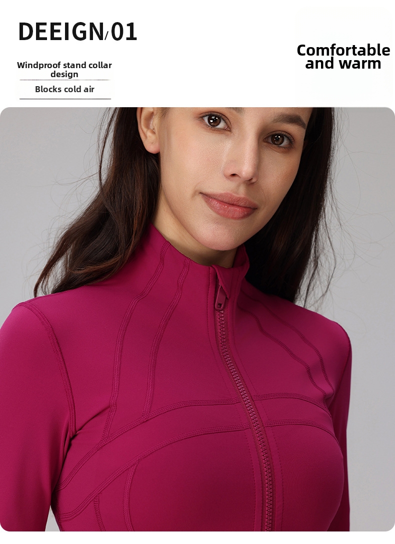 Women's Clothing Fitted Yoga Jacket For Women Long Sleeved Top Spring Autumn Running Sports Pilates Training Fitness_ecoleips.com