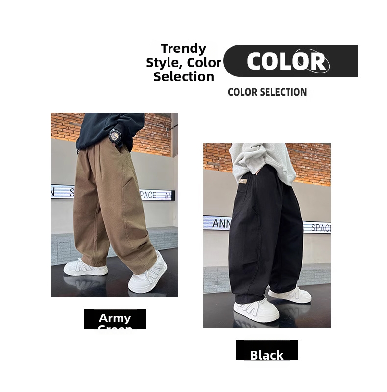Jungen Cargohose Weites Bein Gerade Schnitt Für Kleinkinder_voghion.com