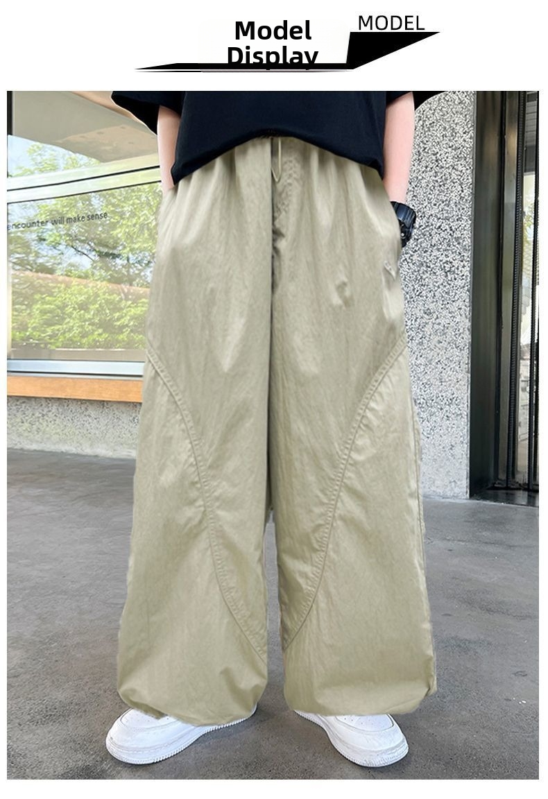 Pantalon d'été pour garçon, jambes fines, droites et larges, style décontracté et tendance, anti-moustiques, à motifs croisés, pour tout-petits de 3 à 7 ans._voghion.com