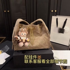 25C抽绳hobo水桶包bag复古菱格腋下女包单肩手提包女南台百搭日常