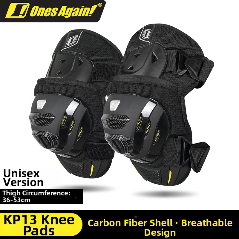 Ones Again Carbon Fiber Motorcycle Knee Pads Breathable Short Style Summer Riding Off Road Safety Gear_voghion.com