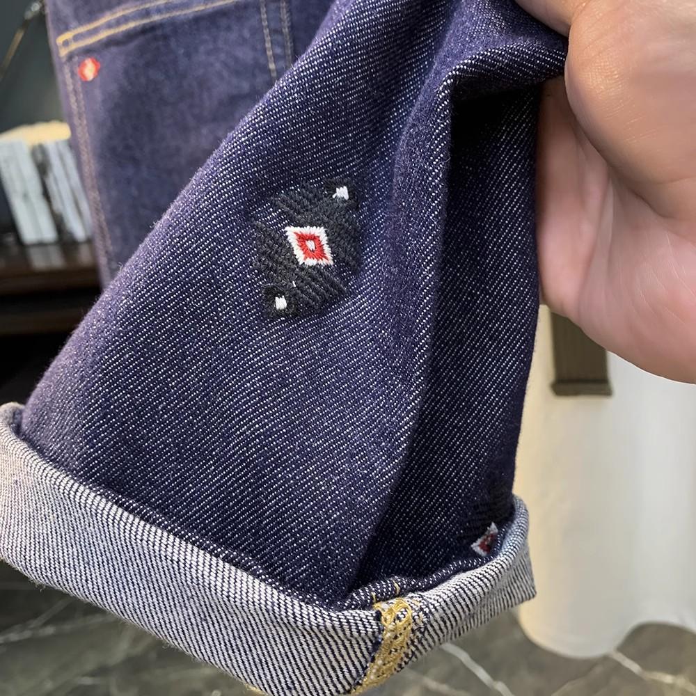 Men's Stretch Denim Shorts Thin Straight Leg Capri Pants Loose Fit Casual Outerwear_mkmklike.com