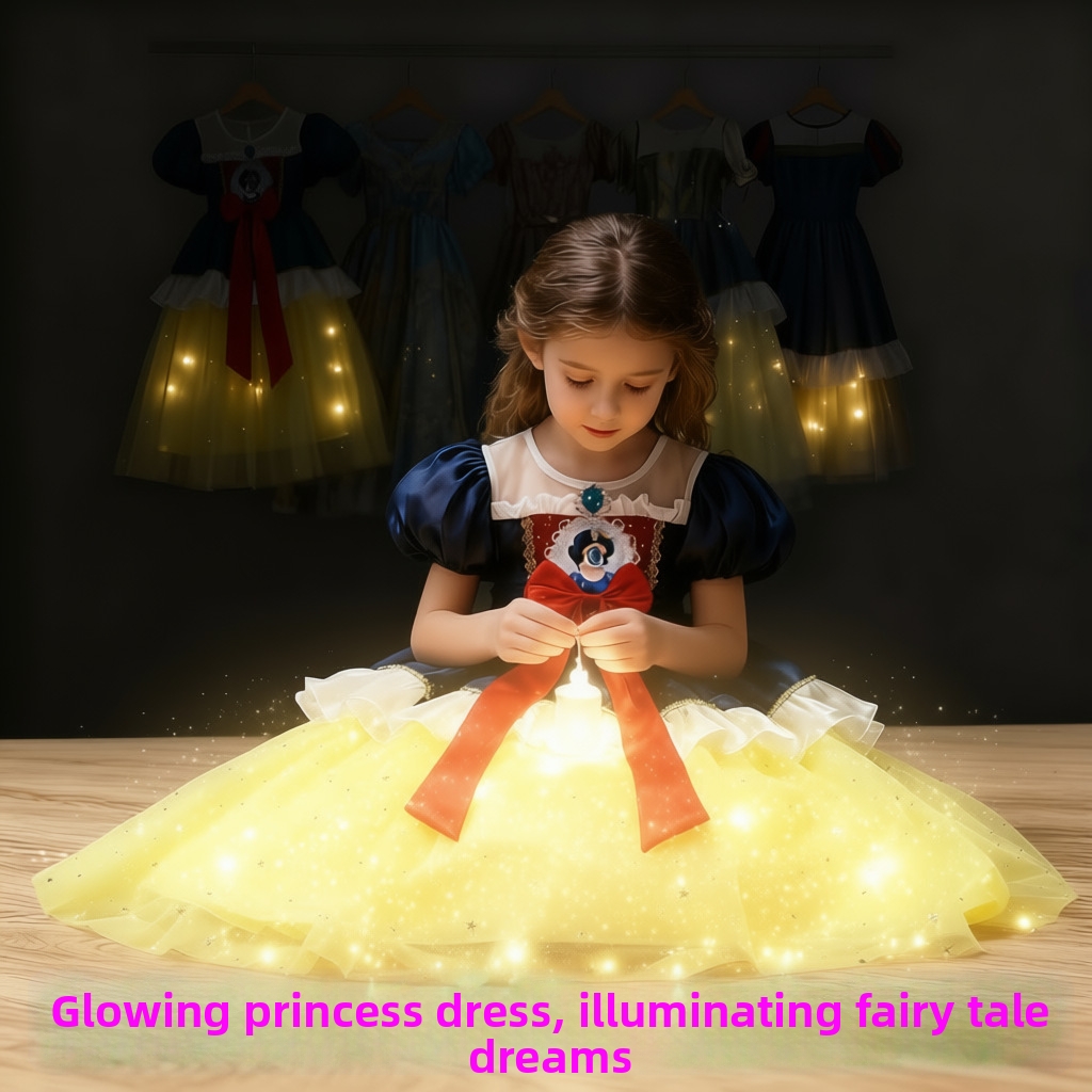 Robe Blanche-Neige pour enfants, jupe tutu, robe d'anniversaire d'été_voghion.com