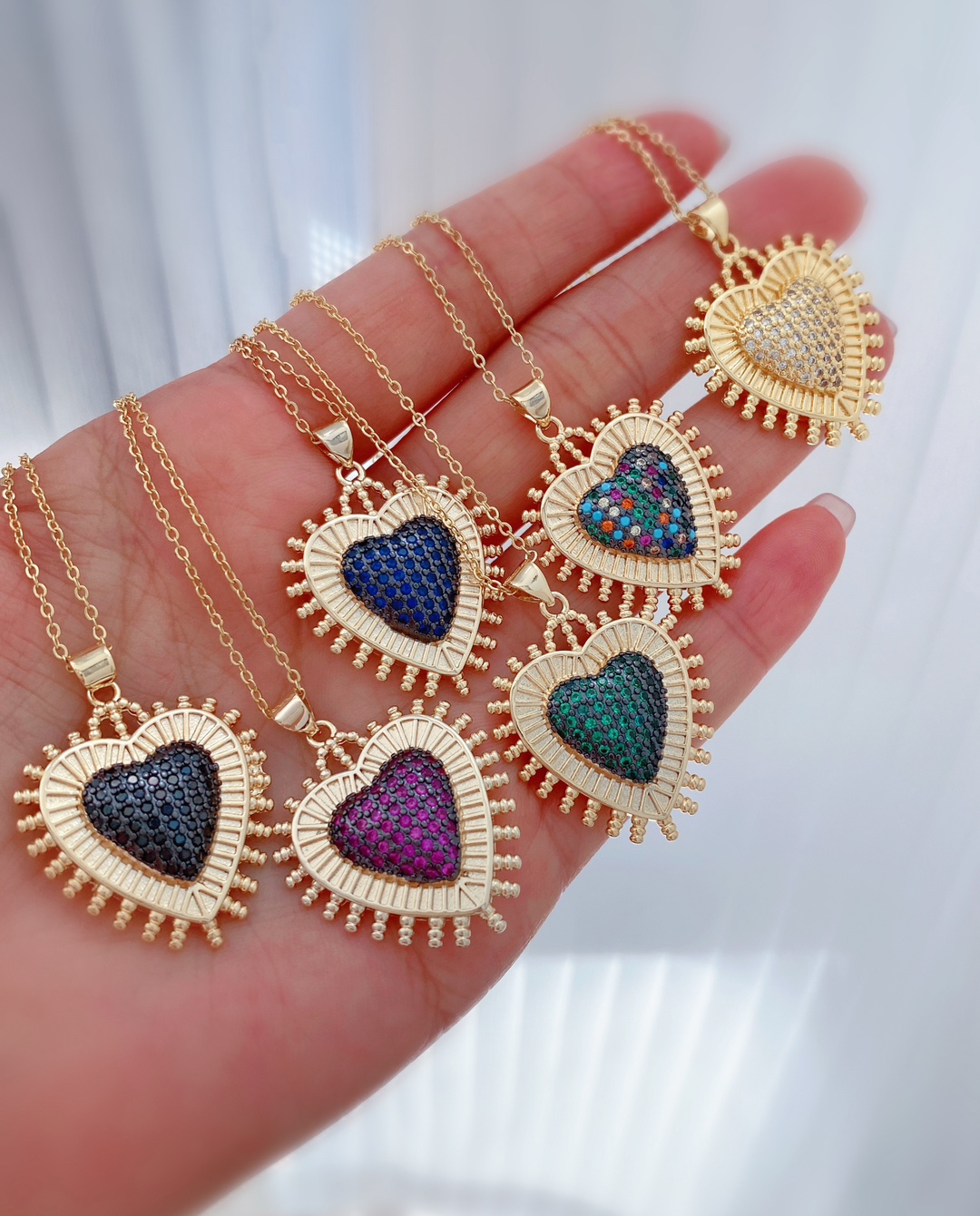 7g Weight Pendant Jewelry Making Type Wholesale Jewelry Vintage Style Heart Shape Copper Zircon Plating