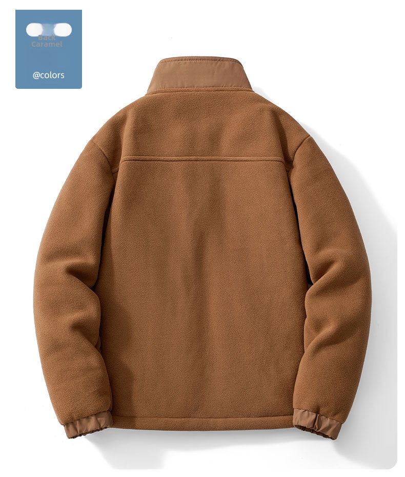 Giacca in pile da uomo con collo a lupetto – cappotto invernale_voghion.com