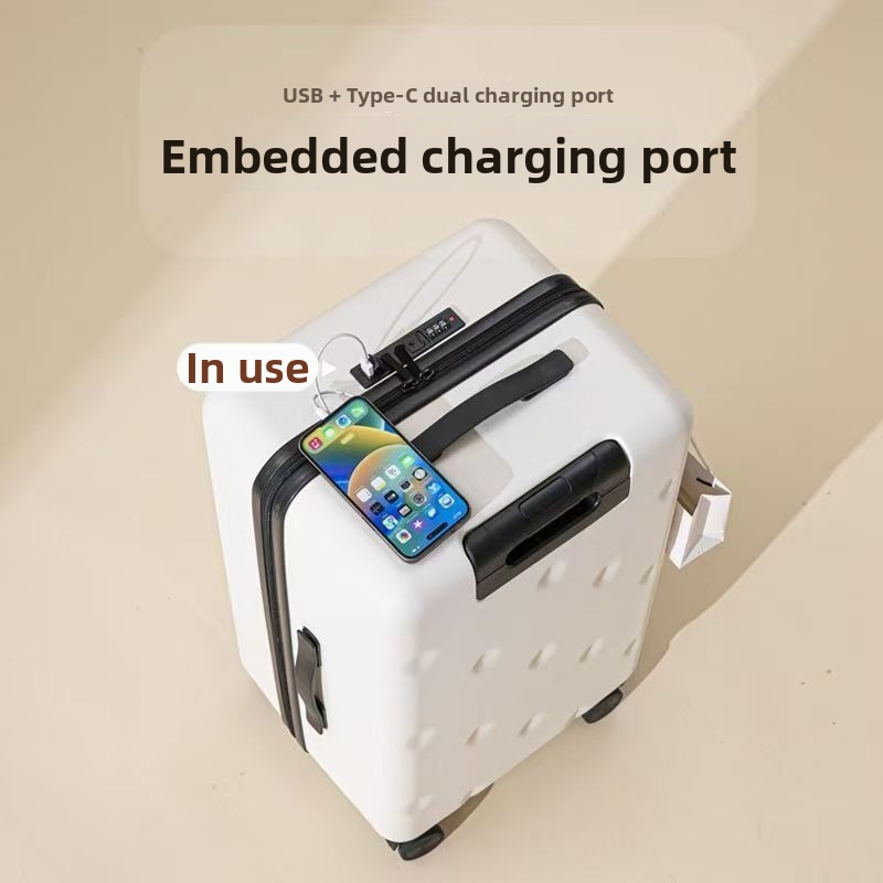 Red 20 Inch Carry On Suitcase Large Capacity Travel Bag With Universal Wheels Quiet Operation For Travel_voghion.com