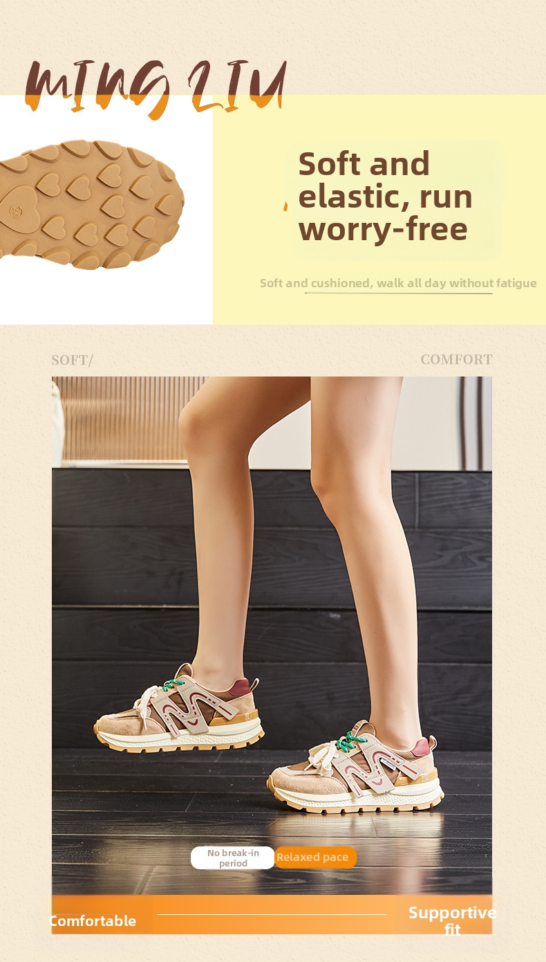 Dames hardloopschoenen van echt leer met dikke zool en casual look_voghion.com