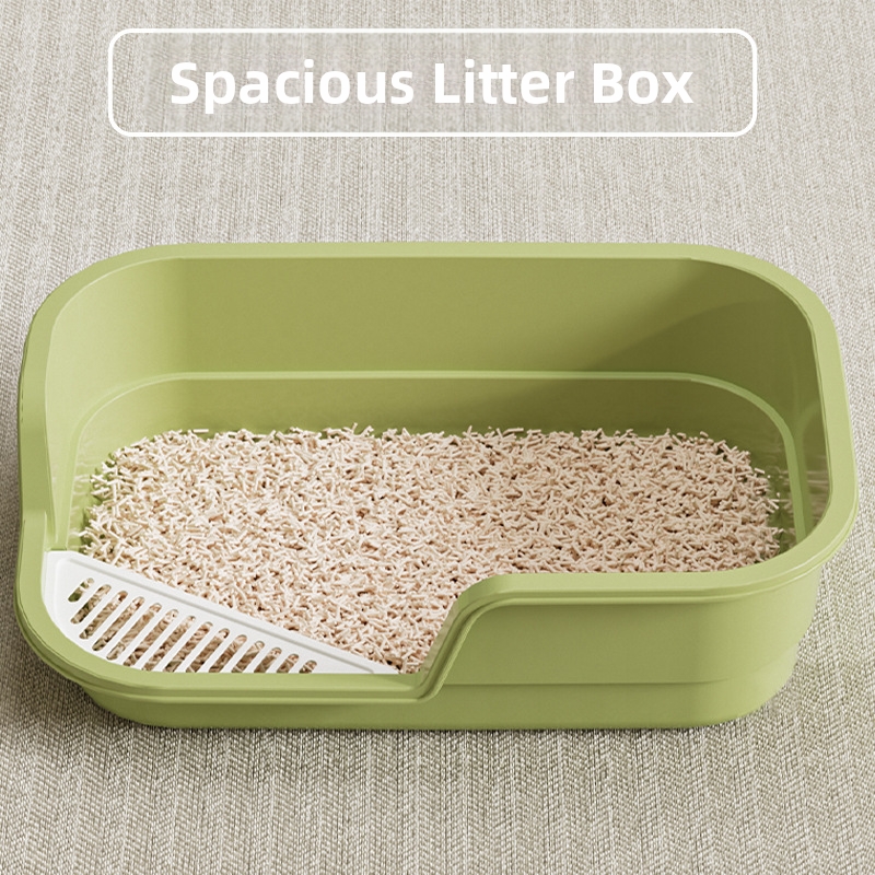 Extra Large Cat Litter Box Splash Out Cat Toilet Semi Enclosed Giant Cat Poop Bowl Pet Supplies_voghion.com