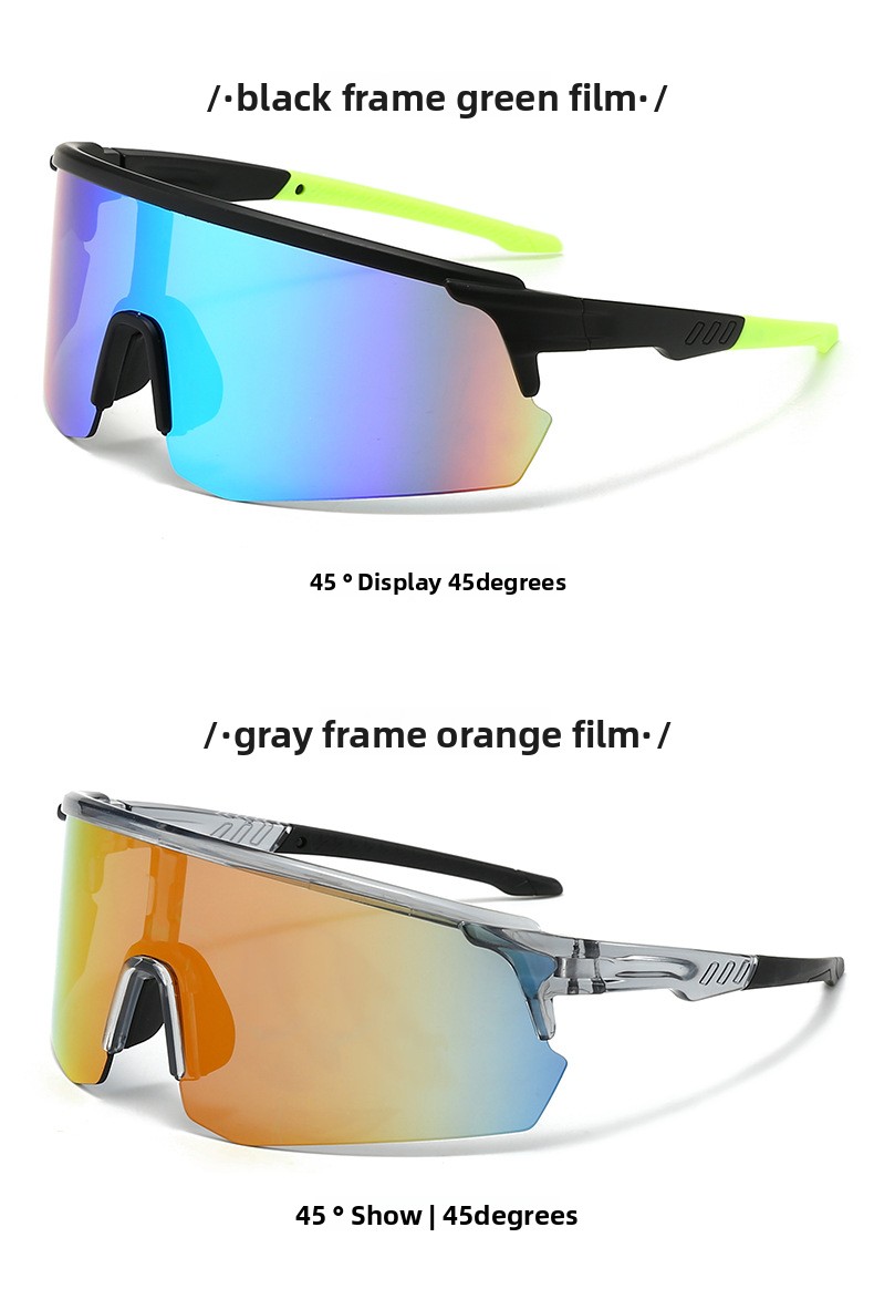 New Semi-Rimless Photochromic Sports Sunglasses, Running Cycling Wrap-Around Lens Outdoor Windproof Eyewear_desvips.com