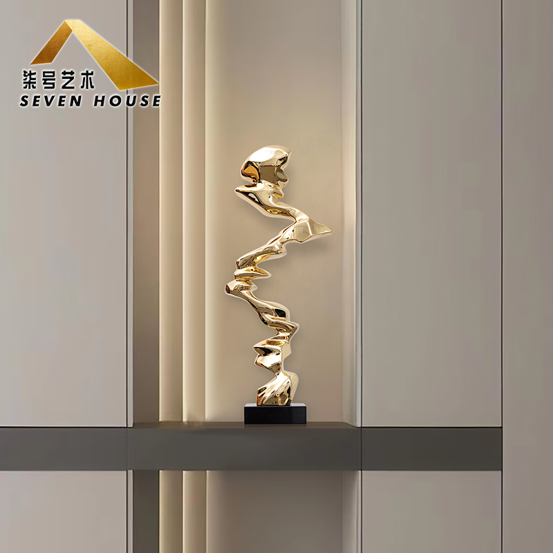 Model House Art Decoration Ornaments Hotel Lobby Living Room Entrance Abstract Sculpture Modern Light Luxury Installation Crafts