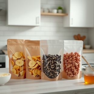 In stock frosted transparent food packaging ziplock bag tea dried fruit plastic ziplock zipper bag can be customized logo