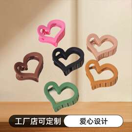 辉运新款跨境抓夹爱心鲨鱼发爪后脑勺中号发夹高级感简约发抓