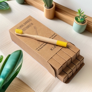 Foreign Trade Set of 4, 5, or 10 Bamboo Toothbrushes for Children and Adults with Bamboo Handles and Soft Bristles, Eco-Friendly Bamboo Toothbrushes from the Manufacturer