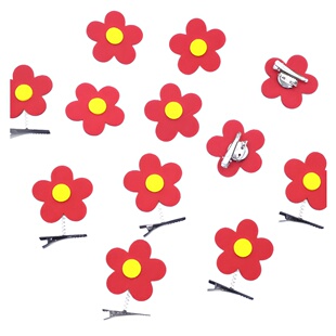 Give You a Small Red Flower Peripheral Yi Yang Qianxi's Same Style Small Flower Hairpin Side Clip Brooch Support Headwear Badge