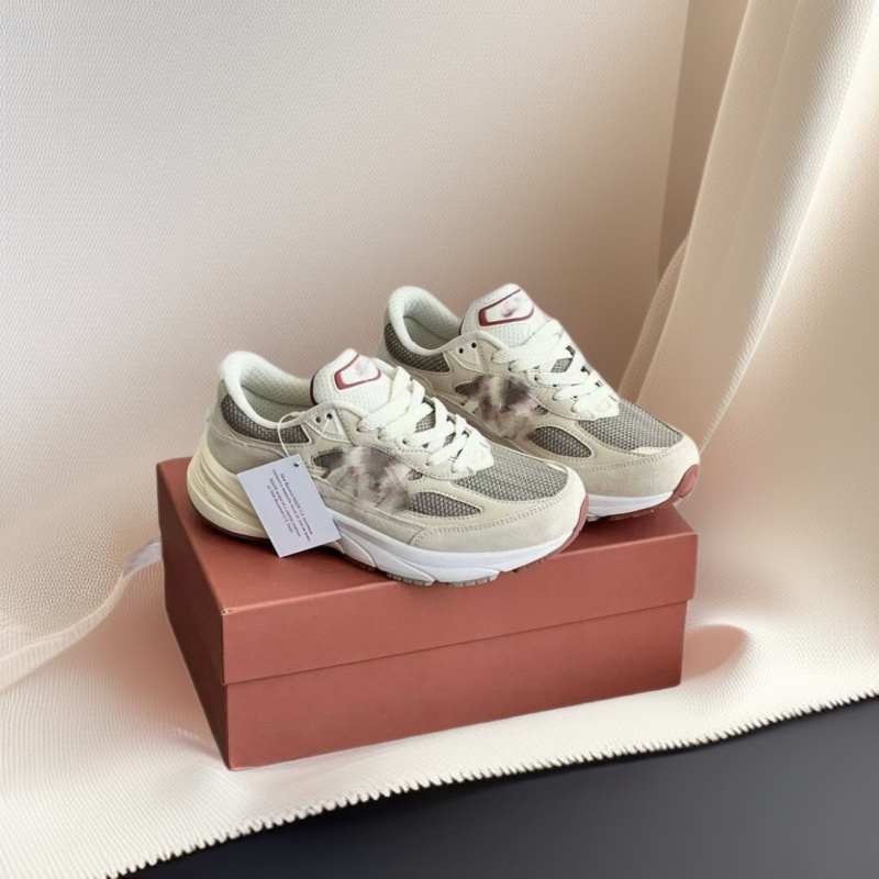 Pure Original Lp Thick-Soled Sneakers 990V6 Women's Lace-Up Couple Fashion Casual Dad Shoes Mesh Height-Increasing Running Shoes