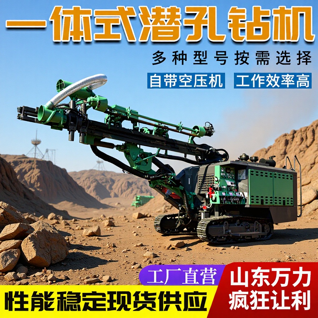 一体式潜孔钻机 履带式矿用打爆破孔凿岩钻车 自动换杆潜孔钻机