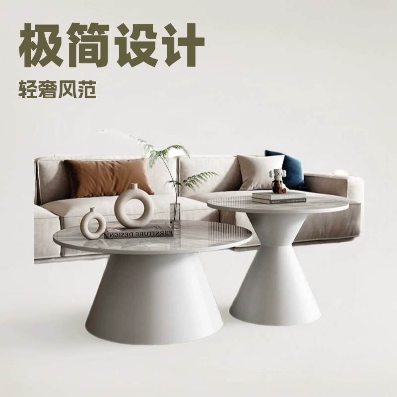 Журнальный столик из сланца, минималистичный диван, приставной столик, круглый, для маленькой квартиры, для хранения, для гостиной, для дома, легкий, роскошный, современный, простой журнальный столик