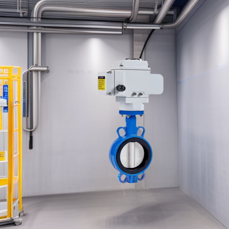 耐腐蚀电动蝶阀对夹式软密封球墨不锈钢铸铁开关调节阀