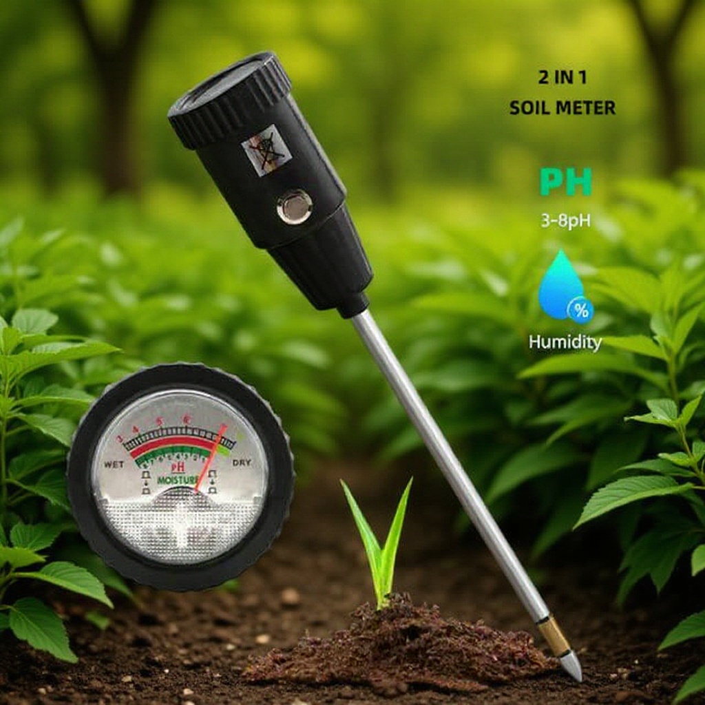 High-Precision Two-In-One Soil Moisture Meter Moisture Ph Meter Non-Ec Long Electrode (300mm) Soil Meter
