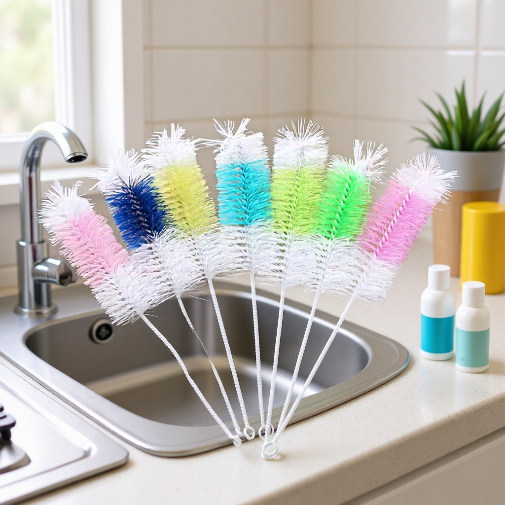 一元彩色奶瓶刷玻璃奶瓶清洁刷  一元店两元店 货源批发