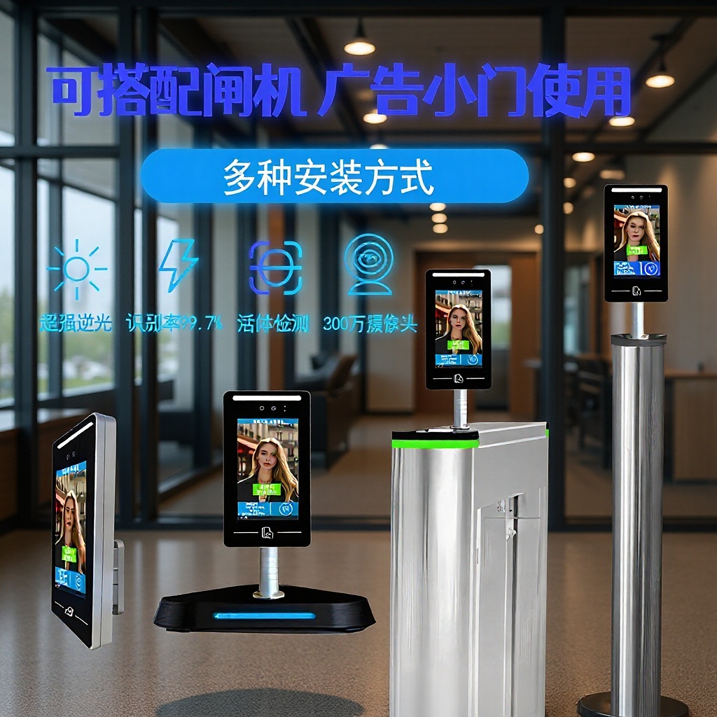 小区工地企业人脸识别门禁系统自动识别安防考勤机摄像头一体化