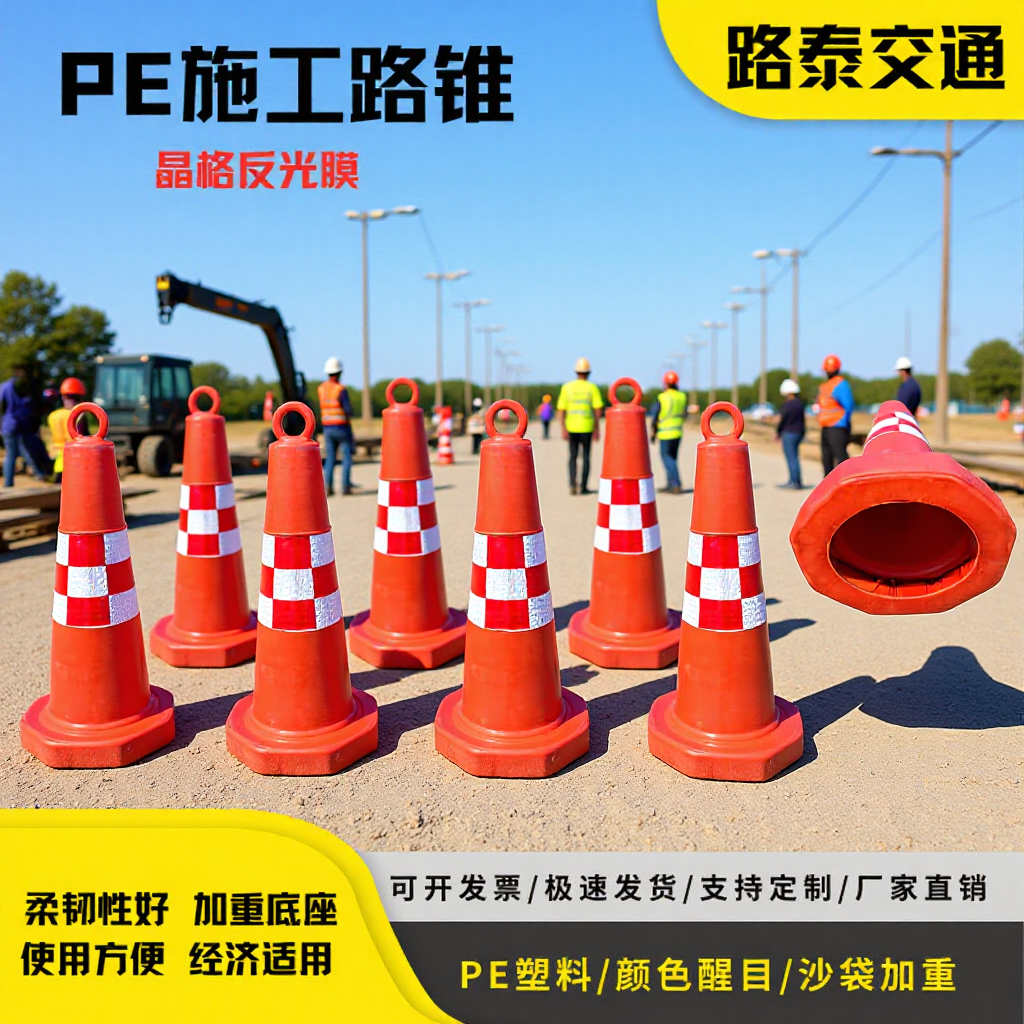 60 High Ice Cream Bucket Reflective Plastic Warning Cone Cone Bucket Roadblock Cone Traffic Safety Cone Bucket Blocking the Road