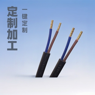 Customized Wire Harness Rvv2*0.75Mm Sheathed Wire Processing Led Power Cord 2464 Shark Tooth Copper-Clad Terminal Wire