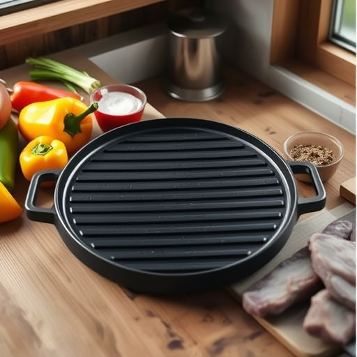 Cast Iron Bakeware Household Round Double-Sided Korean-Style Omelet Barbecue Outdoor Casper Stove Pan Steak Frying Pan