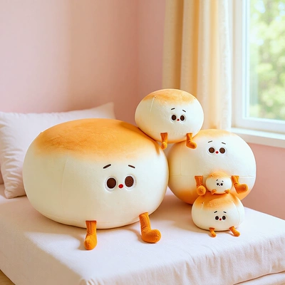 Mini Plush Toy in the Shape of a Steamed Bun, Creative Pillow, Super Soft Children's Companion Doll, Wholesale Mini Soft and Squishy Doll