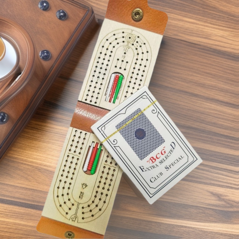 跨境爆品克里比奇纸牌游戏计分游戏板Cribbage桌游木质棋牌游戏