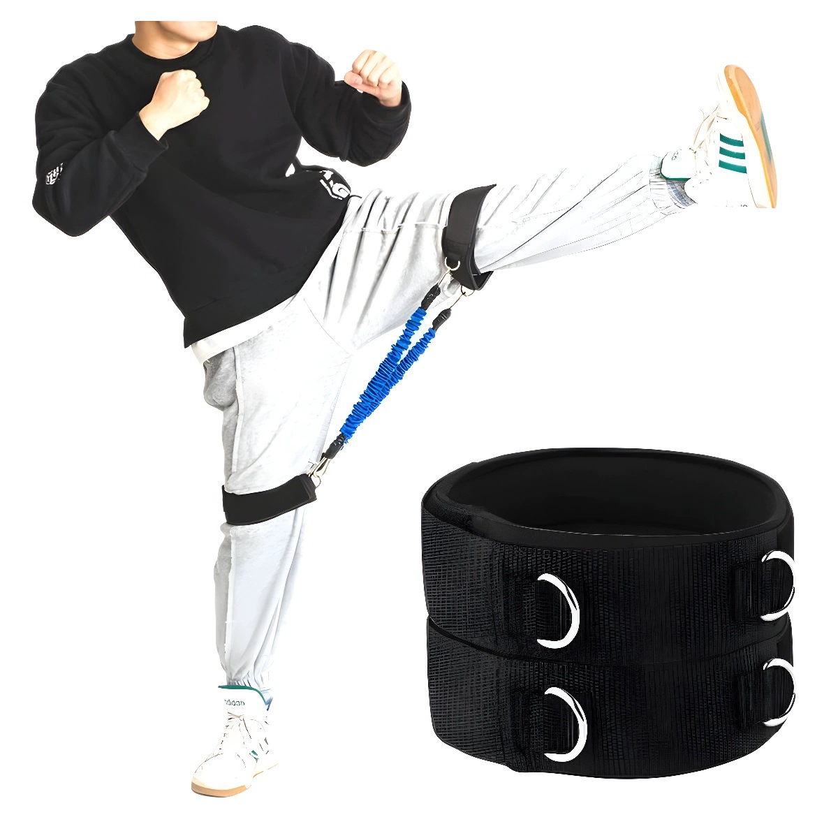 Оборудование для фитнеса с высоким подъемом ног, нескользящий Регулируемый четырехпрядный тренажер для тхэквондо, лодыжки, боковой трос, трансграничный