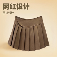 网红性感辣妹百褶裙学院风小个子网球裙设计感显瘦西装超短裙9301
