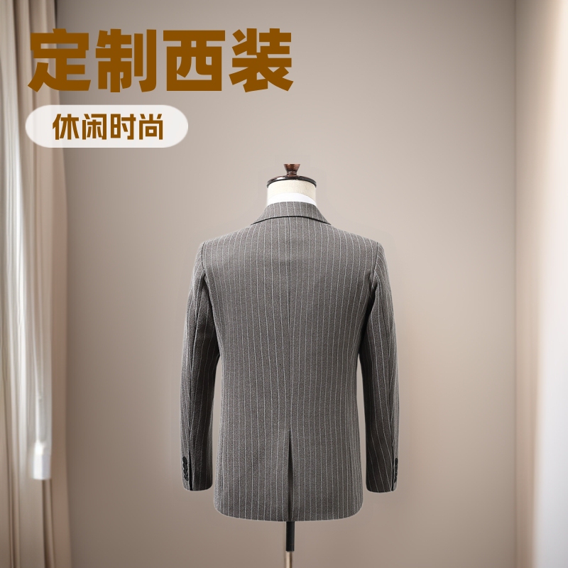 2026 Autumn and Winter New Men's Suit Set Korean Style Casual Two-Piece Striped Men's Suit Jacket Wholesale Customization