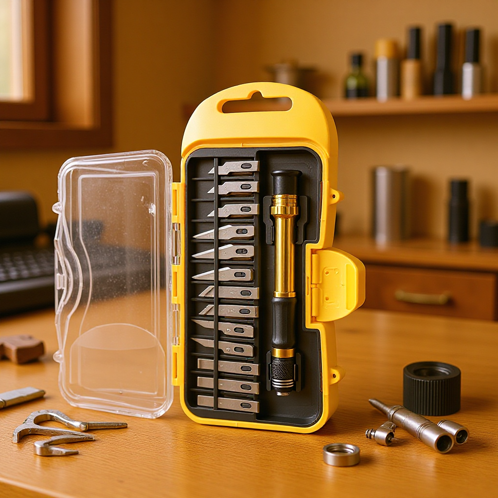 厂家直供新款防滑橡胶柄14PC8PC雕刻刀手工刀刻刀套装