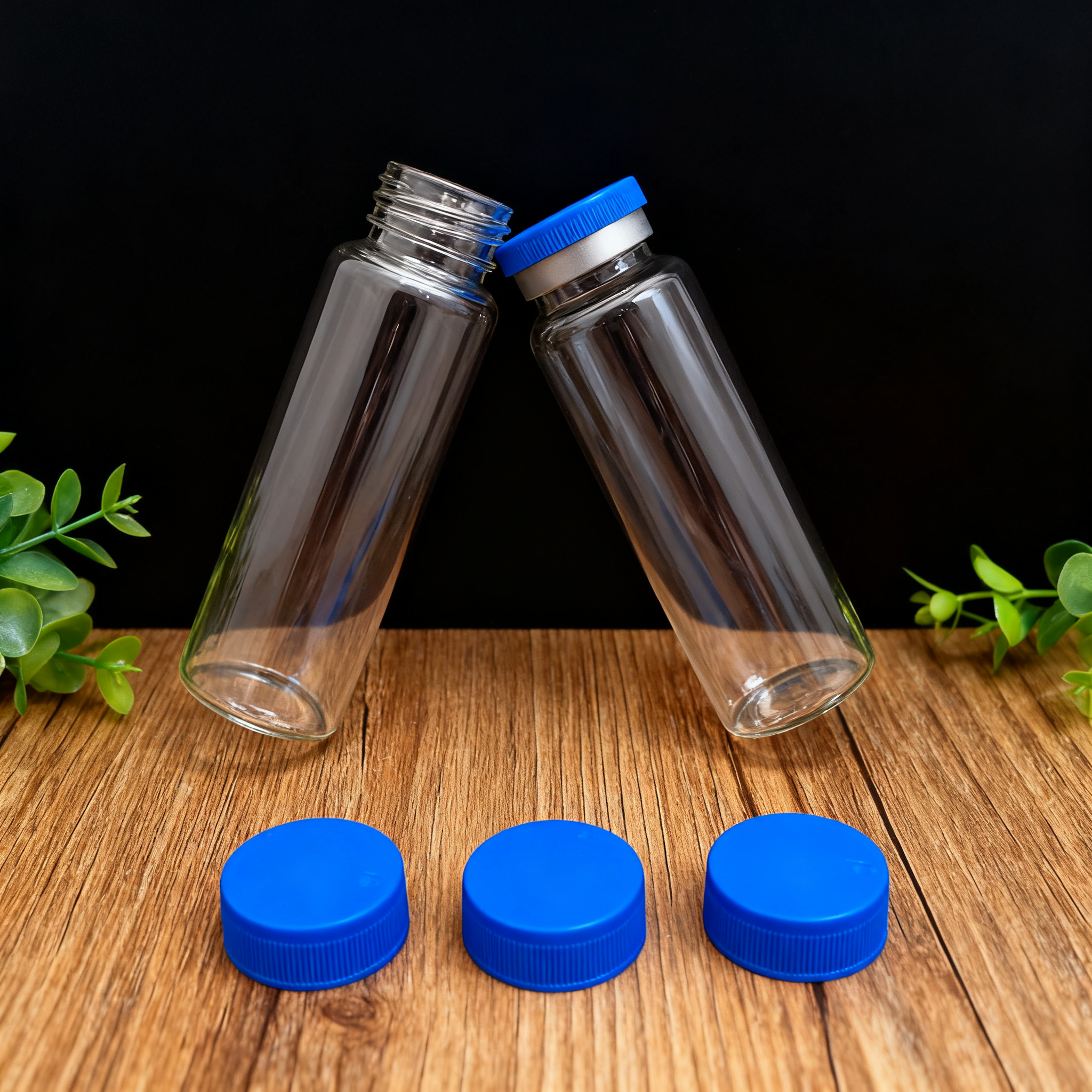 厂家供应 30ml 管制玻璃瓶 配硅胶塞 定位铝塑盖 护理专用瓶