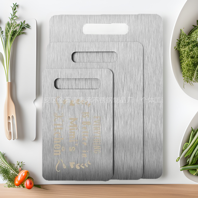 placa de cocina de acero inoxidable personalizada antifungal de doble cara para placa de corte de verduras anticorrosión molde gran placa de corte almohadilla de masa