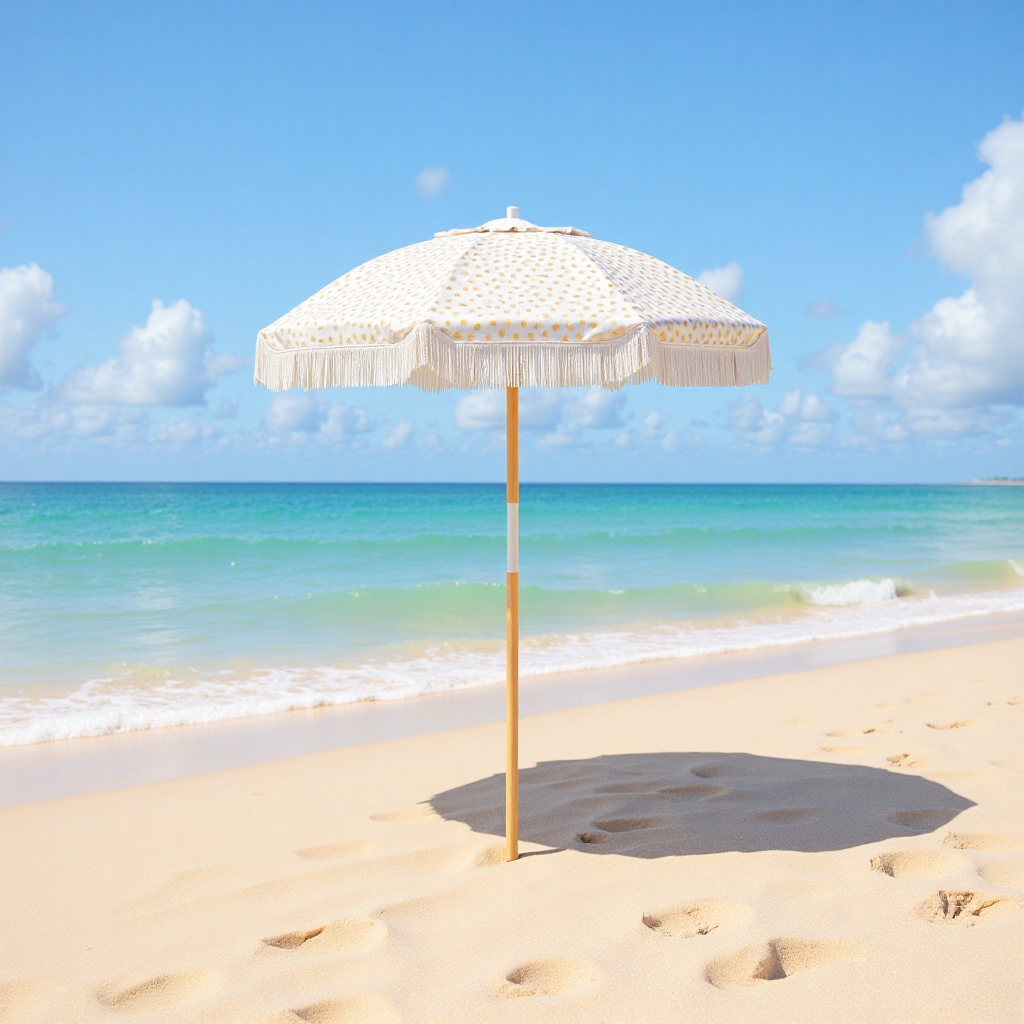 Factory Direct Supply Sunshade Umbrella Advertising Umbrella Parasol Beach Advertising Outdoor Sun Protection Portable Tassel Beach Umbrella