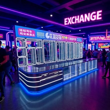 潮玩店手办展示柜模型盲盒货架电玩城动漫收银台玩具母婴中岛展柜