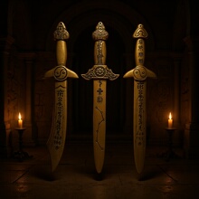 批发仿古铜箭纯黄铜铸造八卦七星剑星君刀家居装饰吉祥工艺品摆件