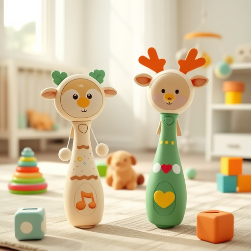 Baby rattle hand rattle toy children cartoon Christmas elk rocking music light music gnawing teether