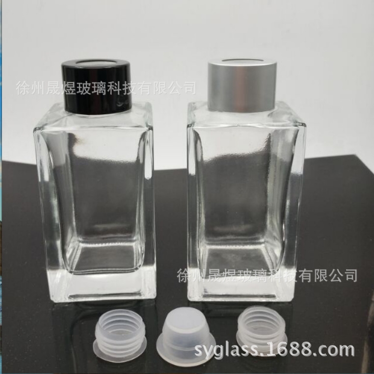 长方体编藤条玻璃香薰瓶 方型香水分装瓶精油瓶 长方体香熏分装瓶