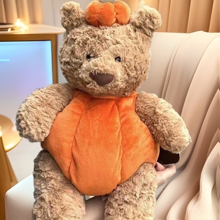 Original Jellycat 2023 Halloween New Product Barcelona Pumpkin Bear Plush Toy Doll Birthday