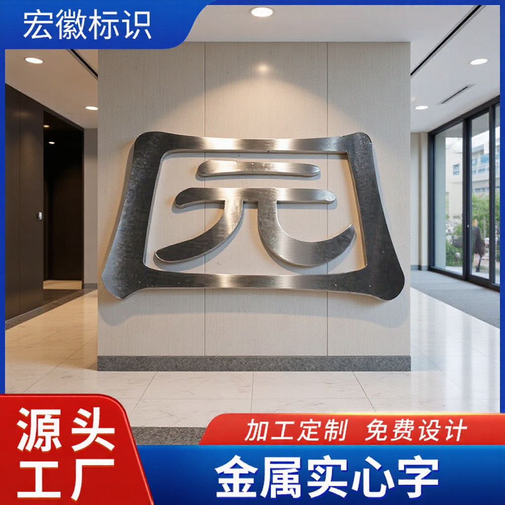 金属实心字 精工拉丝不锈钢字实心字钛金字店铺广告门头招牌金属